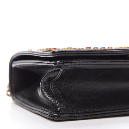 Christian Dior Calfskin Studded Small Diorama Flap Bag Black Multicolor 6 of 13