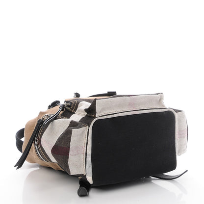 Burberry Canvas Mega Check Medium Rucksack Backpack Black 4 of 8