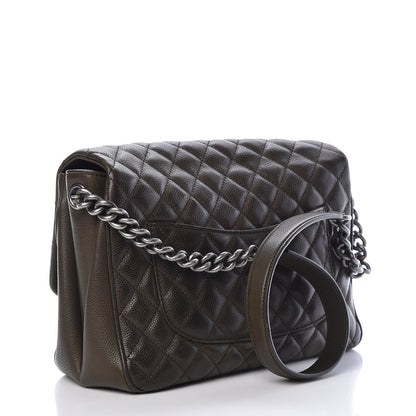 Chanel Caviar Quilted Medium Rock In Rome Single Flap Khaki 3 of 12