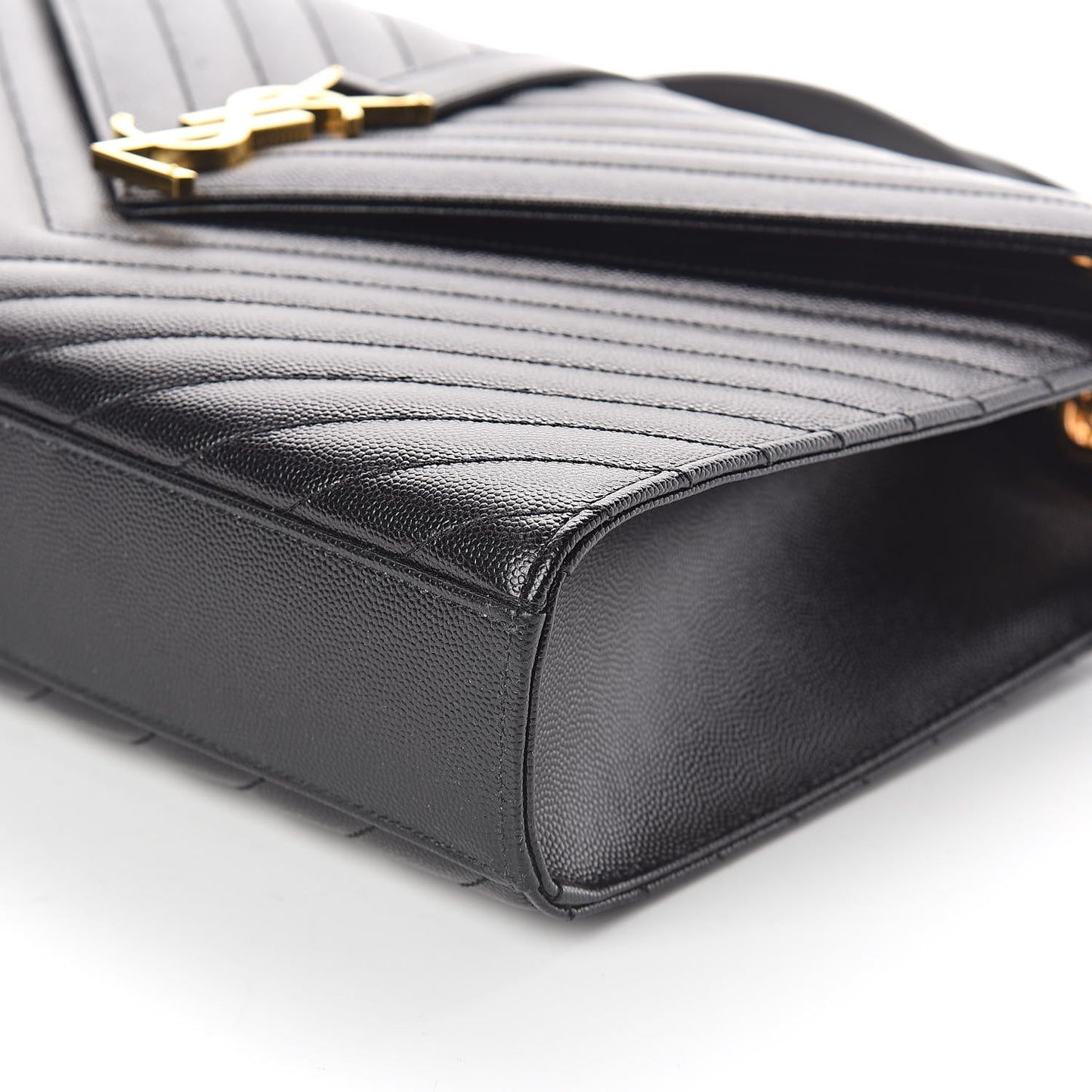 Grain De Poudre Matelasse Chevron Large Monogram Satchel Black