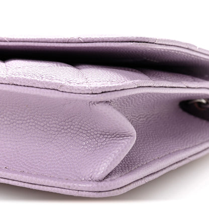 Chanel Caviar Quilted CC Logo Wallet on Chain WOC Purple 11 of 12