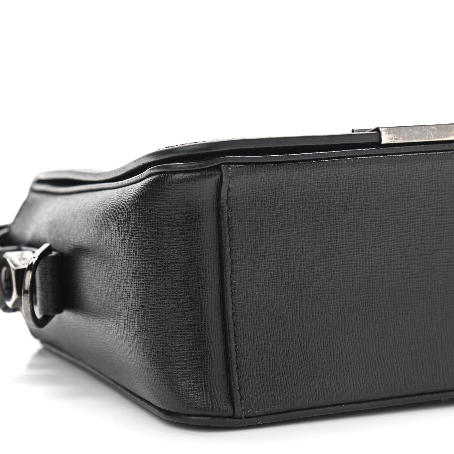 Off-White Calfskin Diag Striped Belt Bag Crossbody Black White 21 of 22