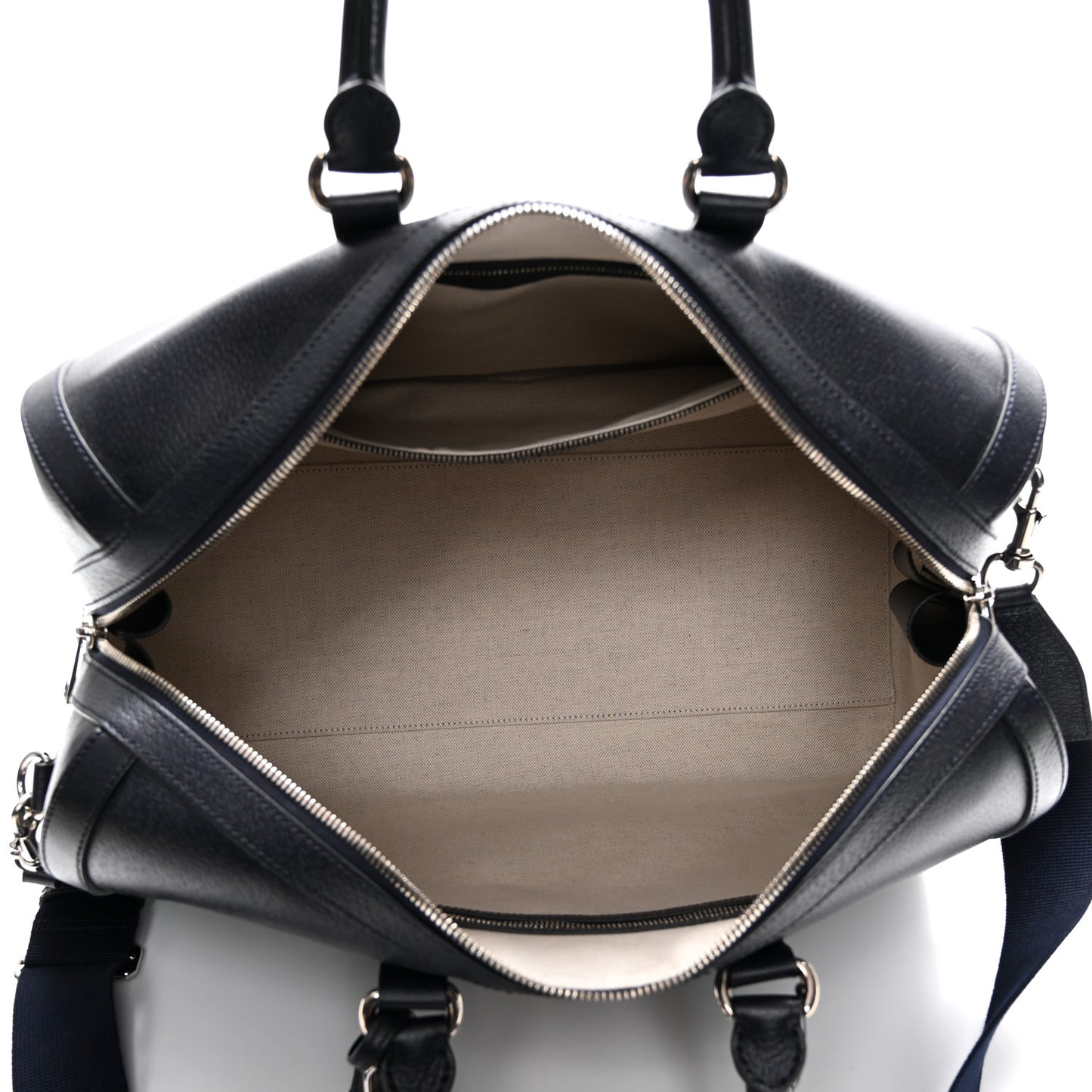 Textured Dollar Calfskin Web Medium Savoy Duffle Bag Blue