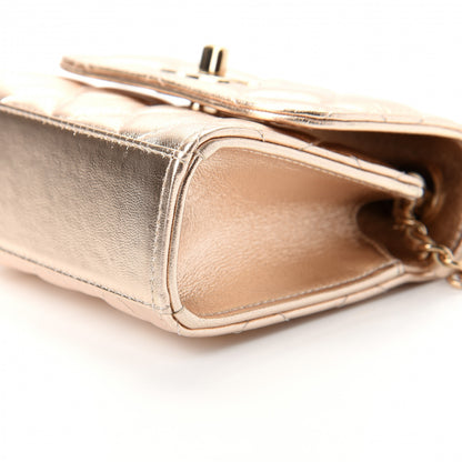 Chanel Metallic Lambskin Quilted Mini Trendy CC Clutch With Chain Gold 7 of 10