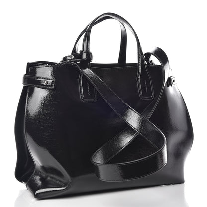 Burberry Shiny Soft Calfskin Medium Banner Tote Black 3 of 9