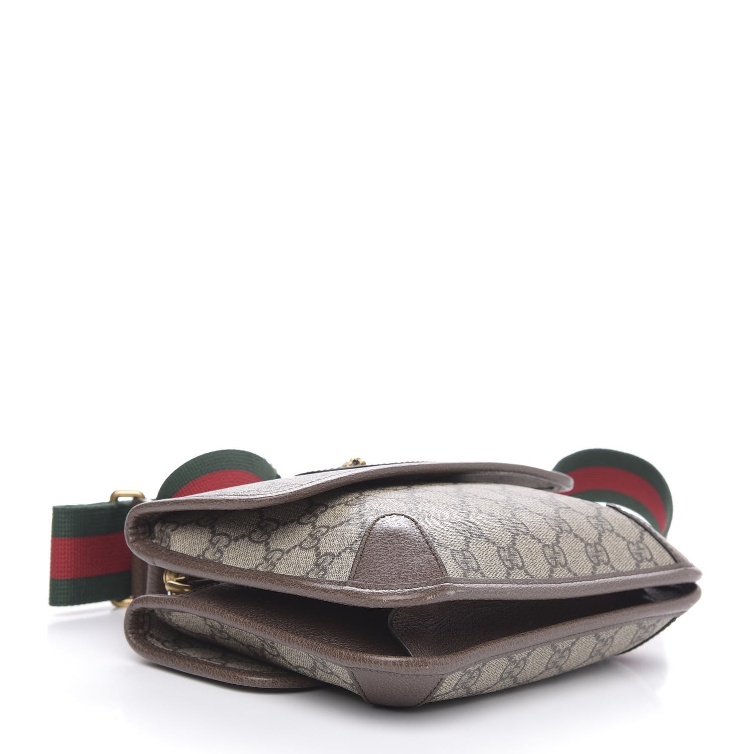 Gucci GG Supreme Monogram Web Small Neo Vintage Double Flap Messenger Bag Beige New Acero 4 of 13