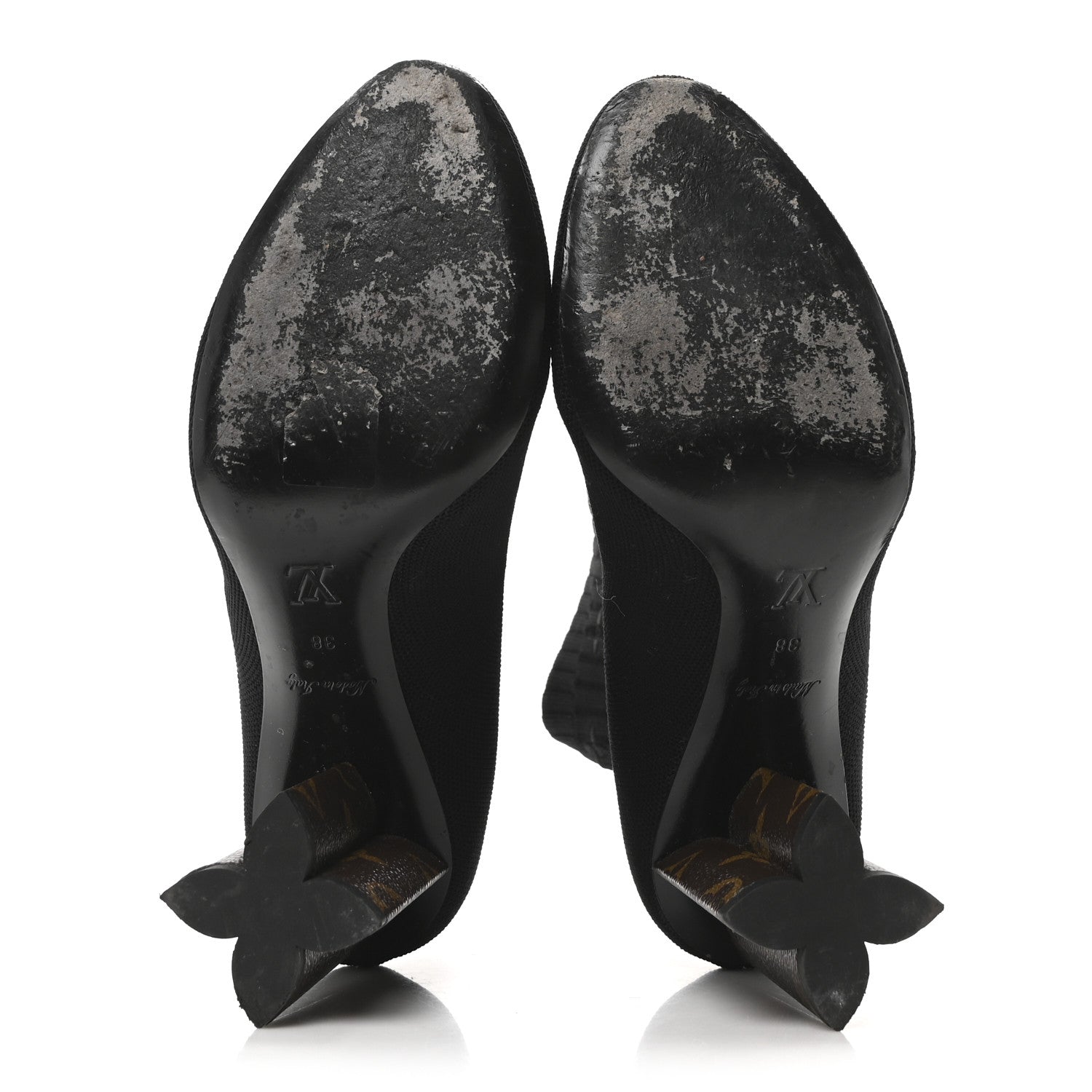 Louis Vuitton Monogram Stretch Fabric Silhouette Ankle Boots 38 Black 6 of 8