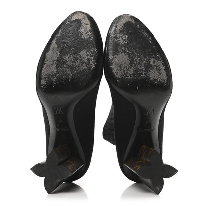 Louis Vuitton Monogram Stretch Fabric Silhouette Ankle Boots 38 Black 6 of 8