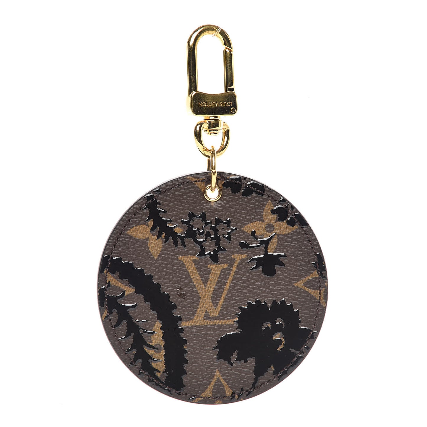 Monogram Blossom Bag Charm Key Holder Black