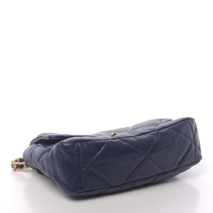 Chanel Goatskin Quilted Medium 19 Flap Dark Blue 4 of 15