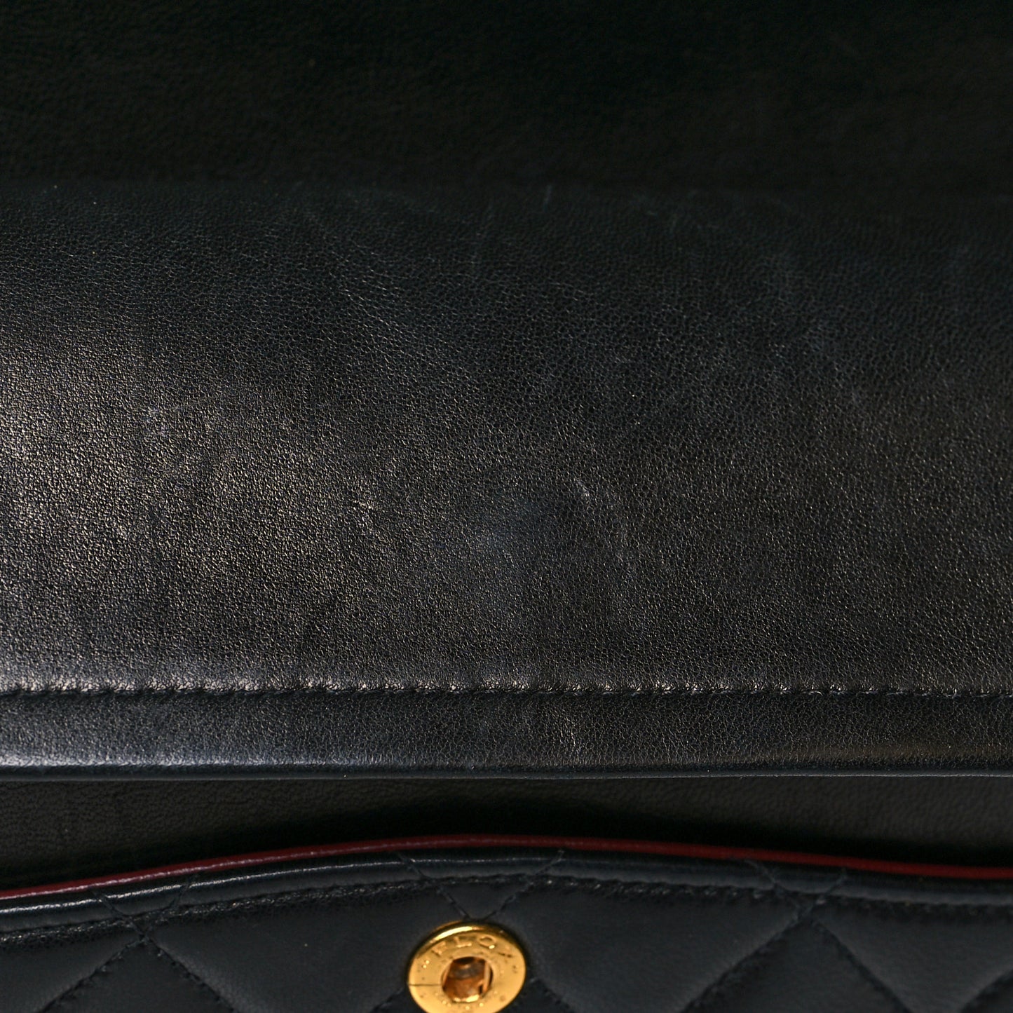 Lambskin Quilted Medium Double Flap Black