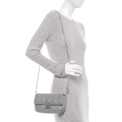 Christian Dior Lambskin Cannage Miss Dior Promenade Pouch Grey 2 of 8