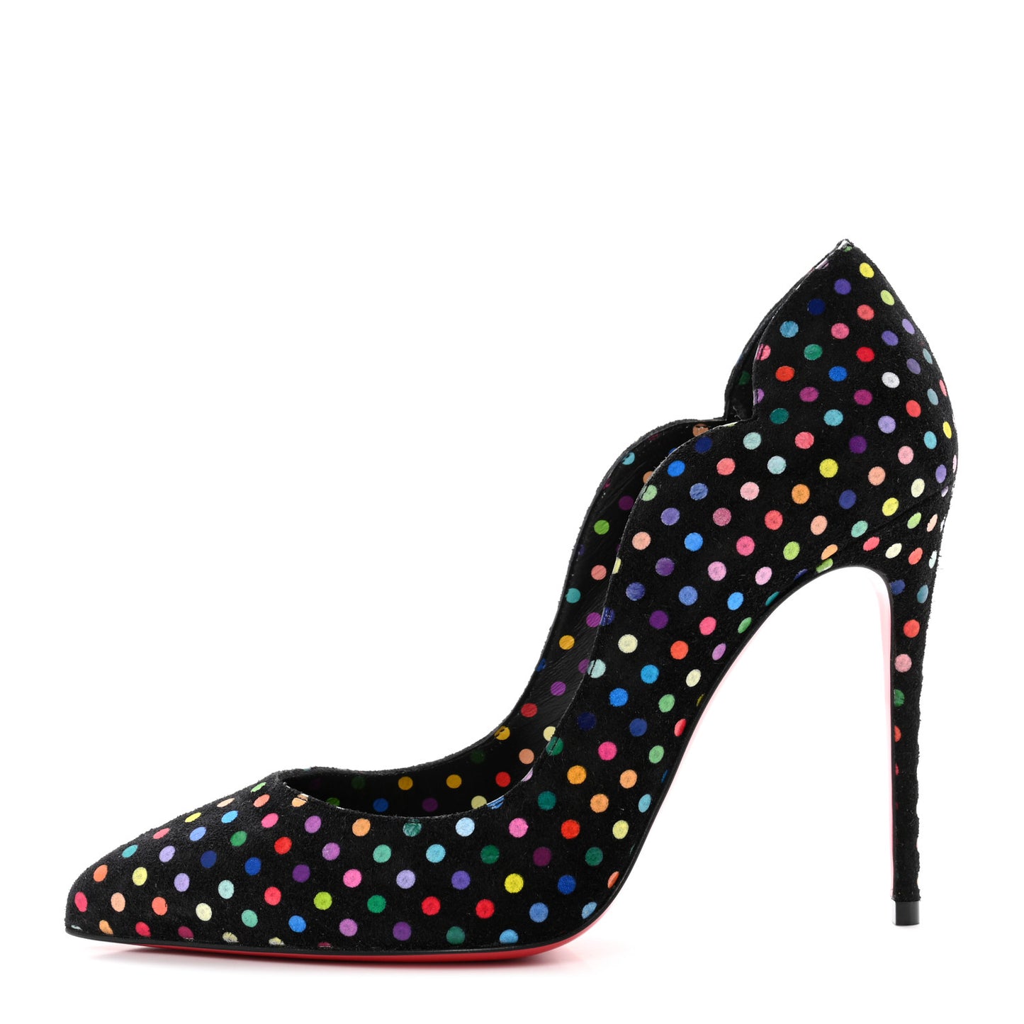 Suede Polka Dot Hot Chick 100 Pumps 35.5 Black Multicolor