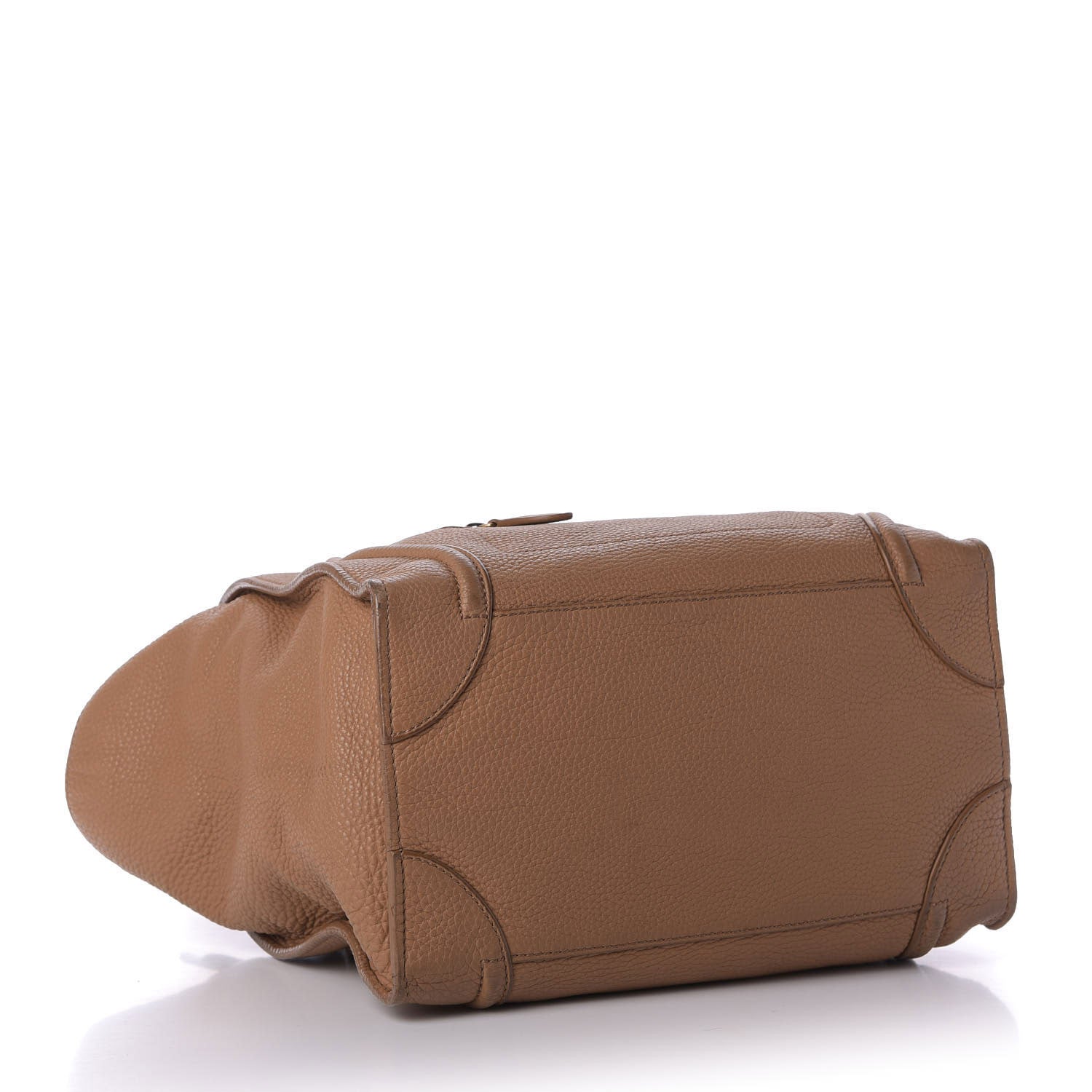 Celine Drummed Calfskin Mini Luggage Camel 4 of 9
