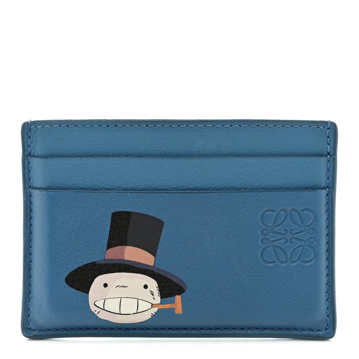 X HOWL'S MOVING CASTLE Calfskin Turnip Head Card Holder Sea Blue