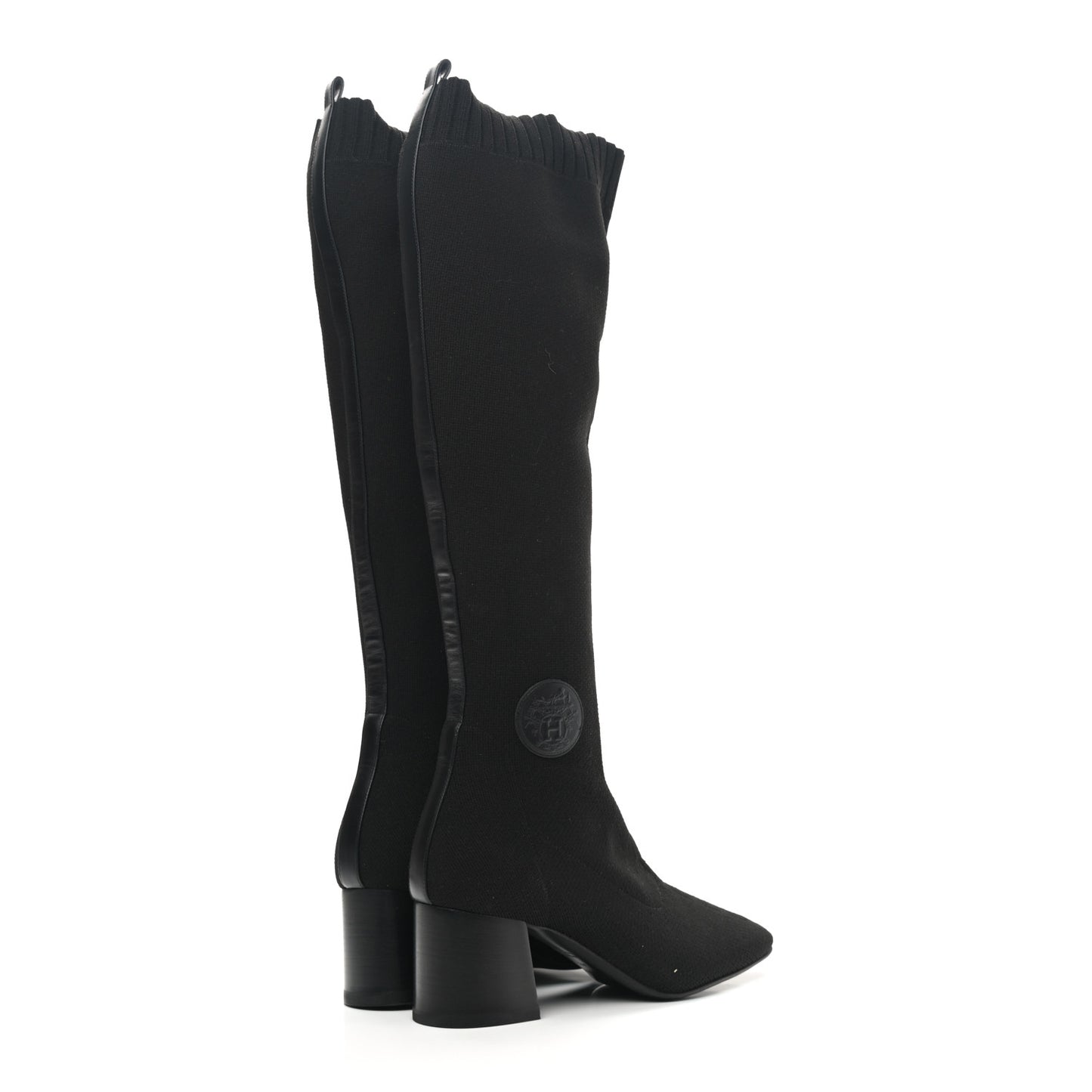 Knit Calfskin Fontaine 60 Boots 38.5 Black
