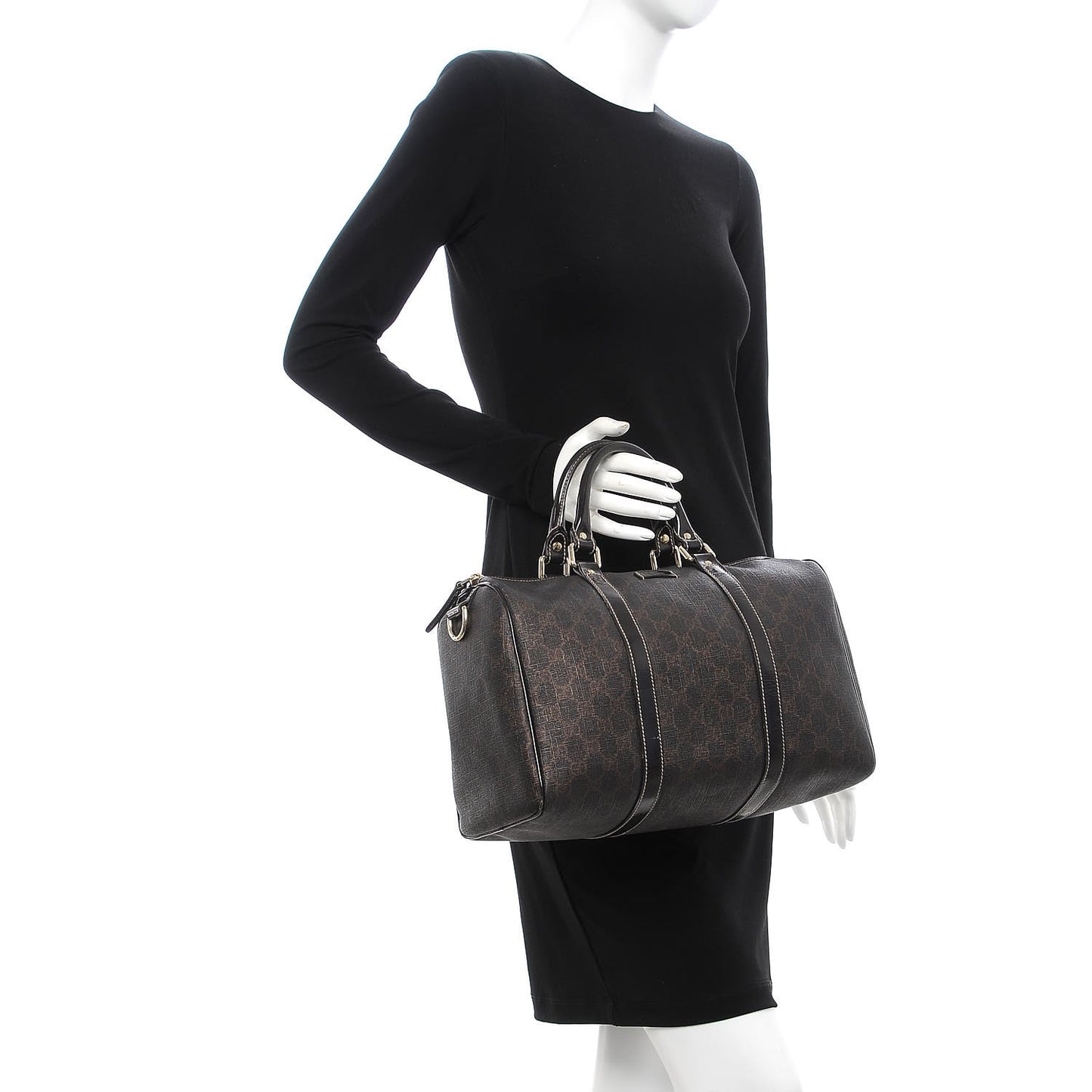GG Plus Monogram Medium Joy Boston Dark Brown