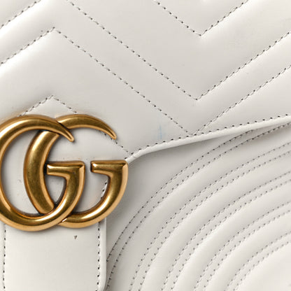 Gucci Calfskin Matelasse Small GG Marmont Top Handle Shoulder Bag White 13 of 19