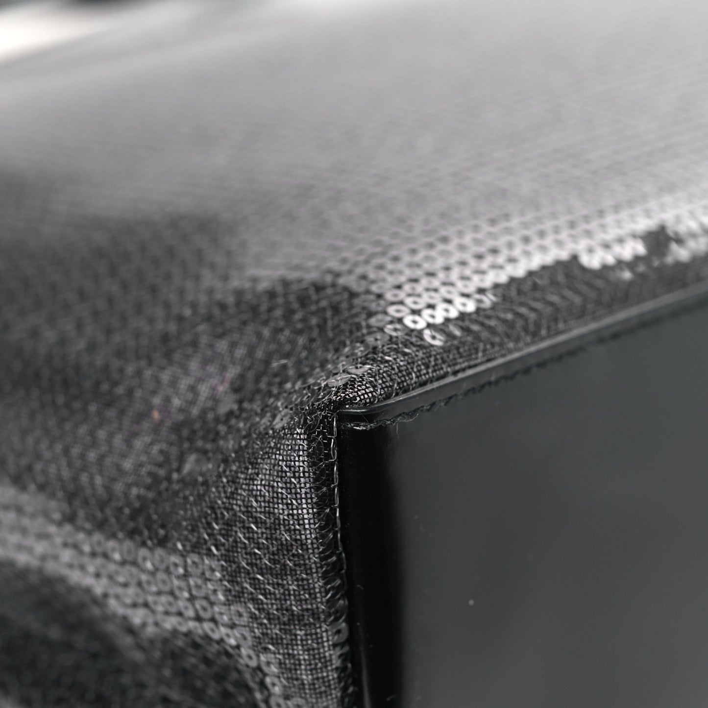 Mesh Sequin Spazzolato Logo Tote Black