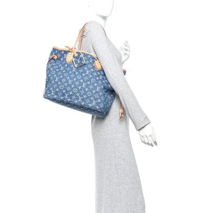 Louis Vuitton Monogram Denim Neo Neverfull MM Blue 2 of 13