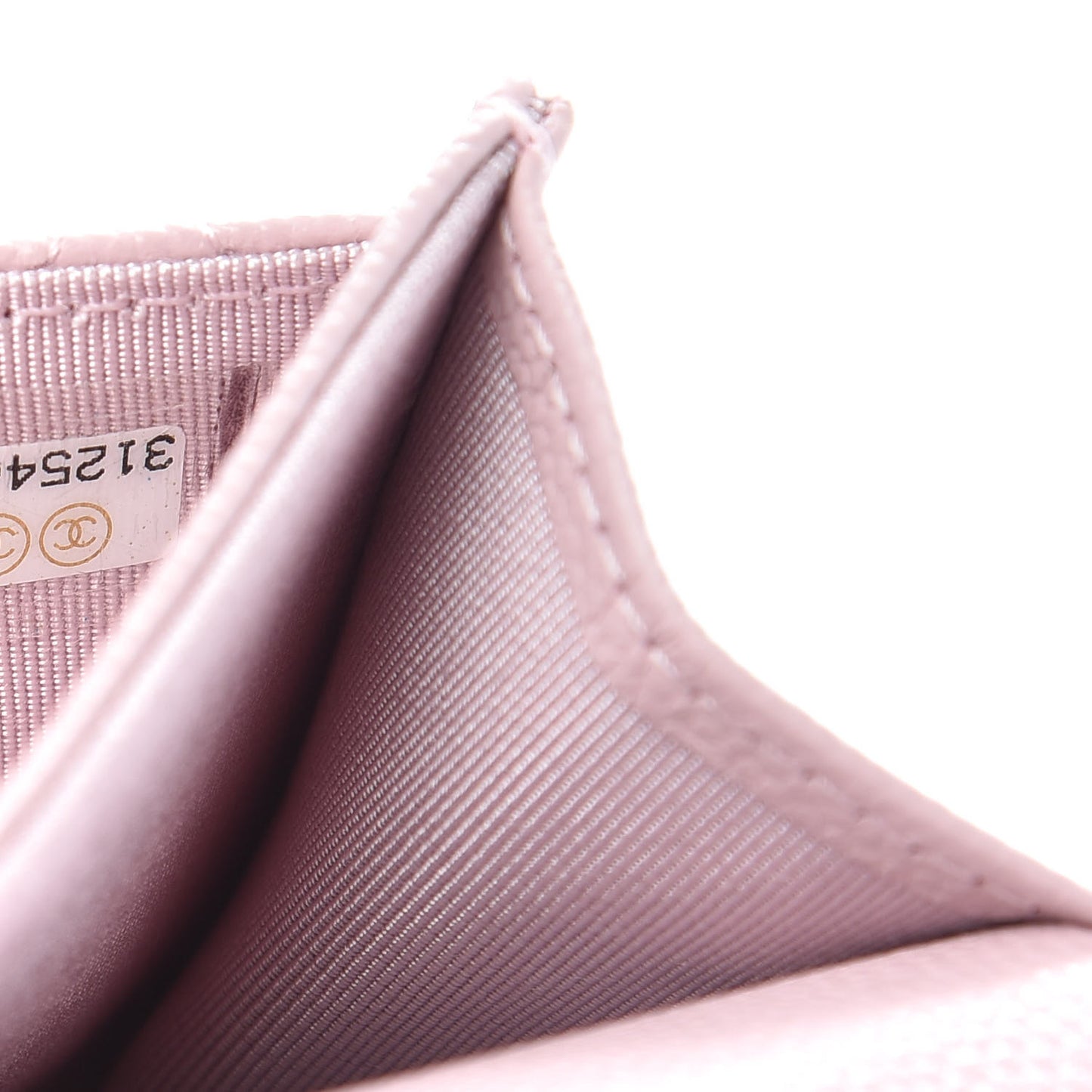 Caviar Quilted Flap Card Holder Wallet Light Pink