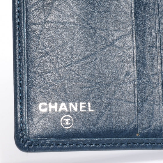 Chanel Aged Calfskin Cambon Compact Wallet Blue 7 of 8