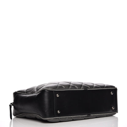 Chanel Metallic Calfskin Quilted Large Ballerine Camera Case Dark Grey Black 4 of 10