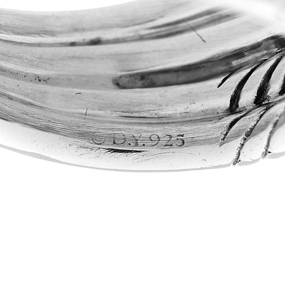 David Yurman Sterling Silver Diamond 13mm Labyrinth Double Loop Ring 54 6.75 4 of 4