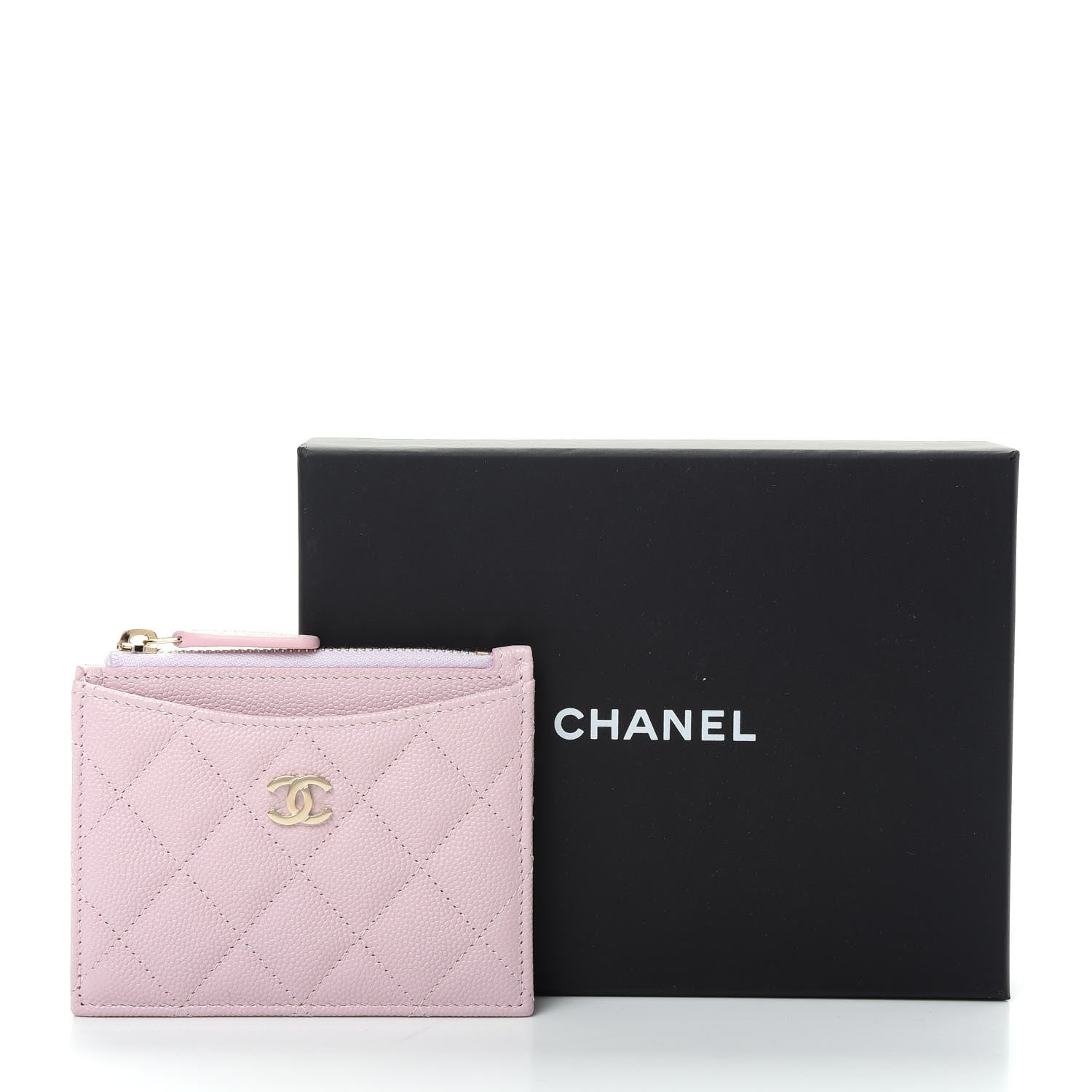 Chanel Caviar Quilted CC Zip Card Holder Light Pink 8 of 8
