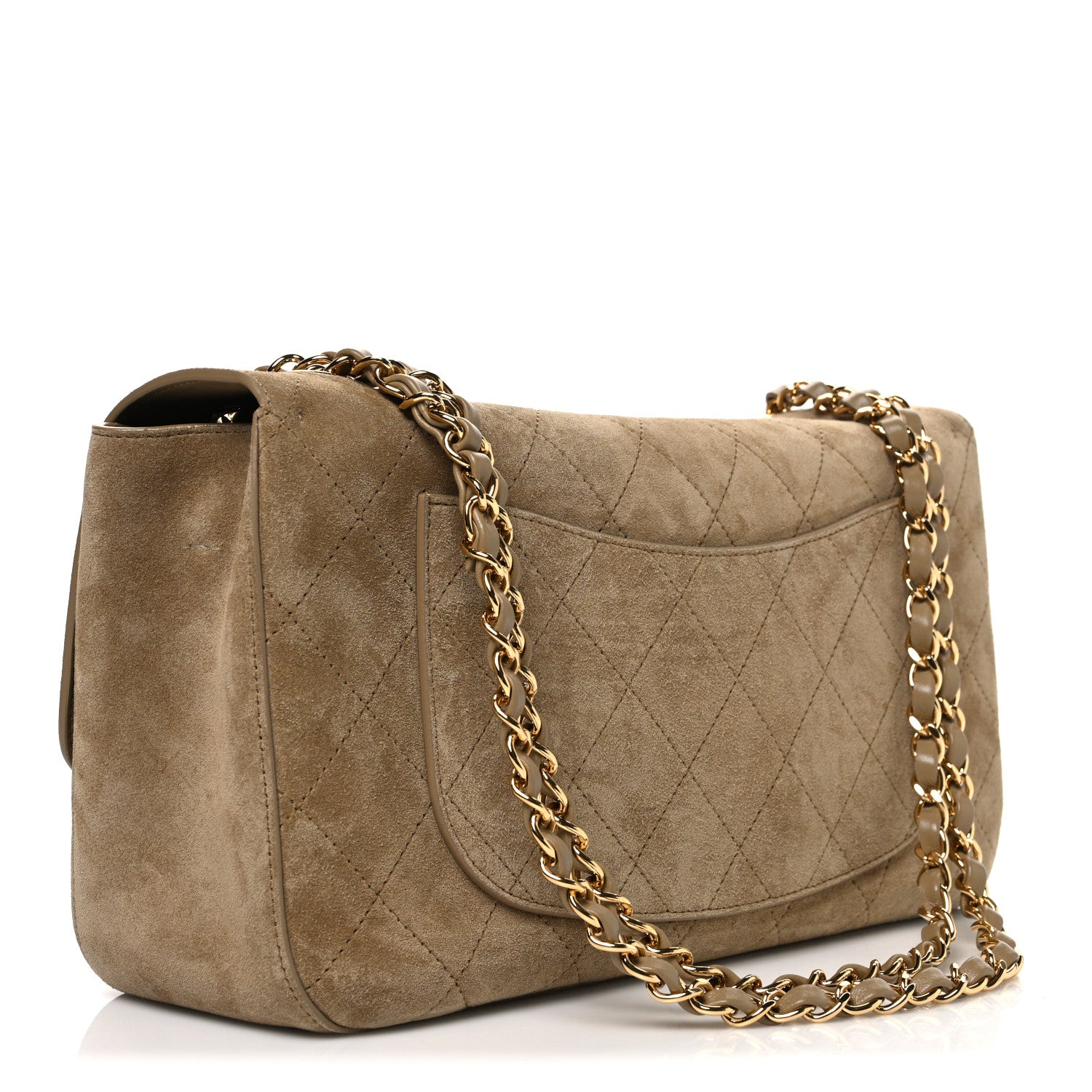 Chanel Suede Calfskin Small Souplissimo Maxi Flap Dark Beige 3 of 11