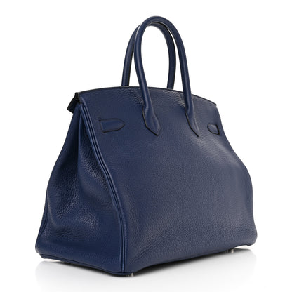 Hermes Taurillon Clemence BIRKIN 35 Bleu Nuit 3 of 15