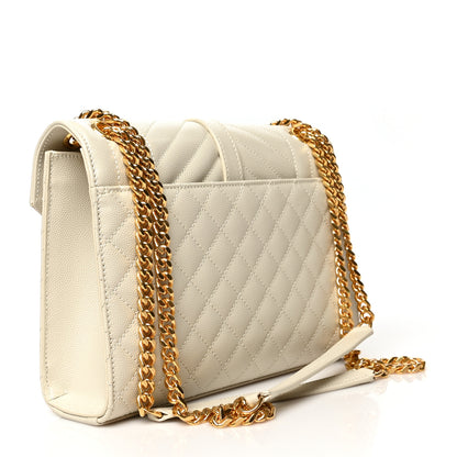Saint Laurent Grain De Poudre Textured Mixed Matelasse Medium Triquilt Monogram Satchel Porcellana 3 of 10