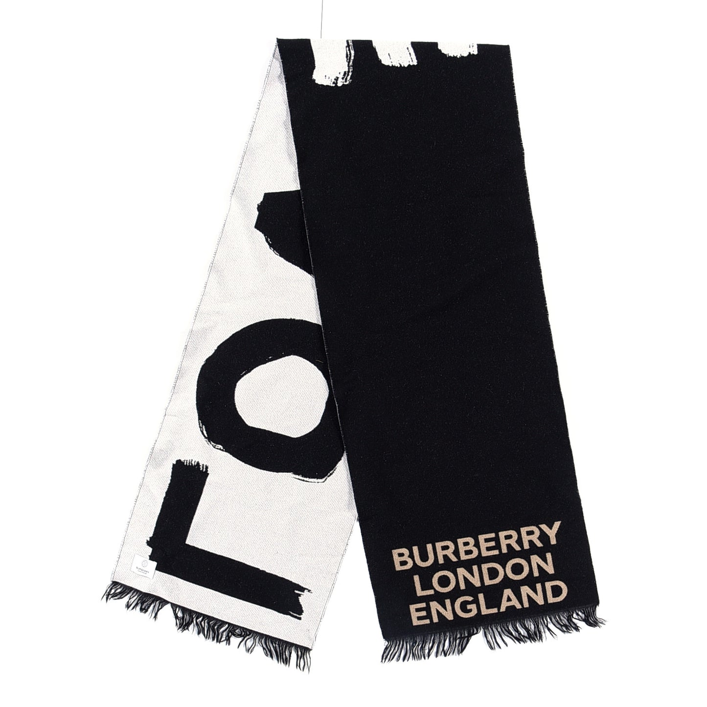 Wool Silk Love Logo Football Scarf Black