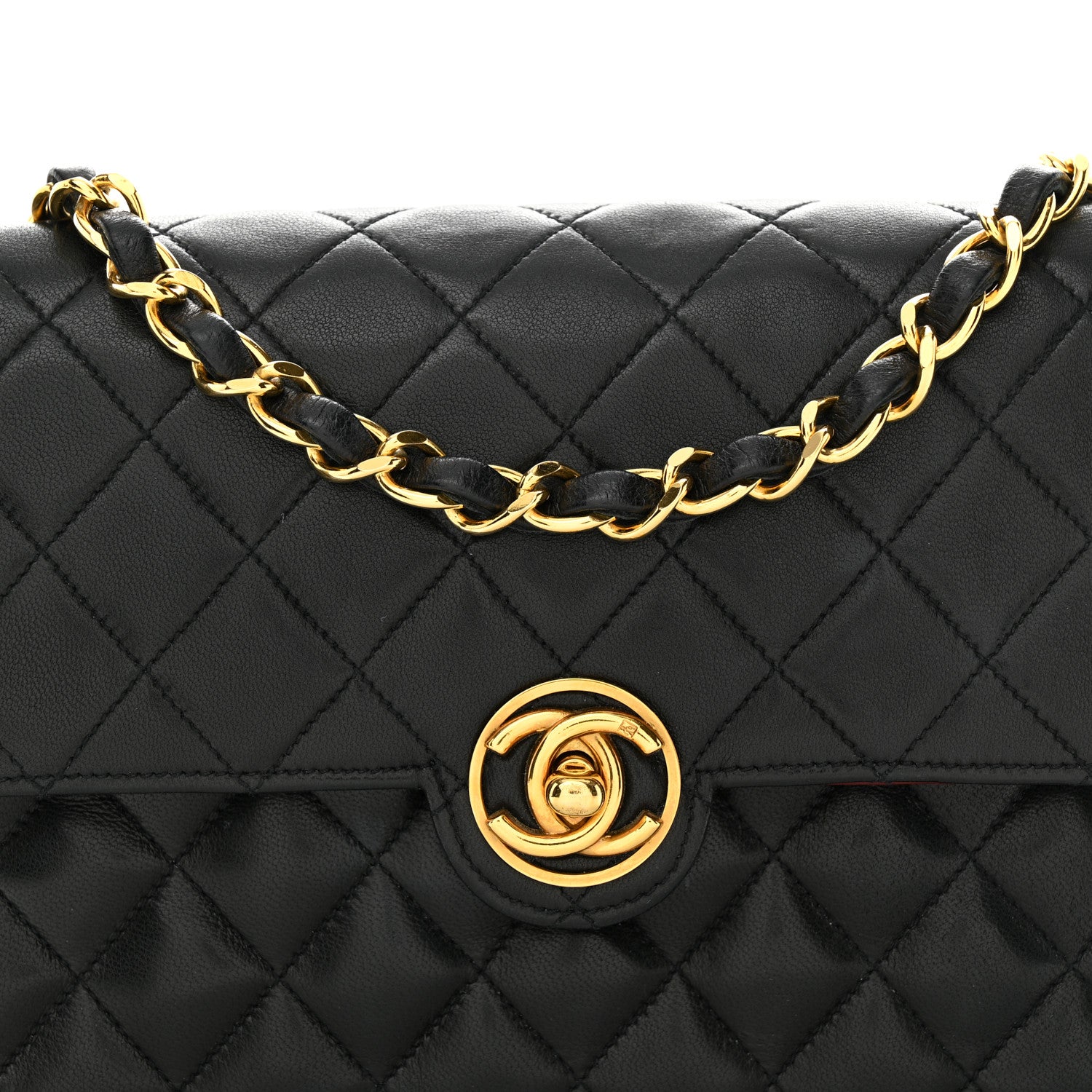 Chanel Lambskin Quilted Small Single Flap Bag Black 9 of 11