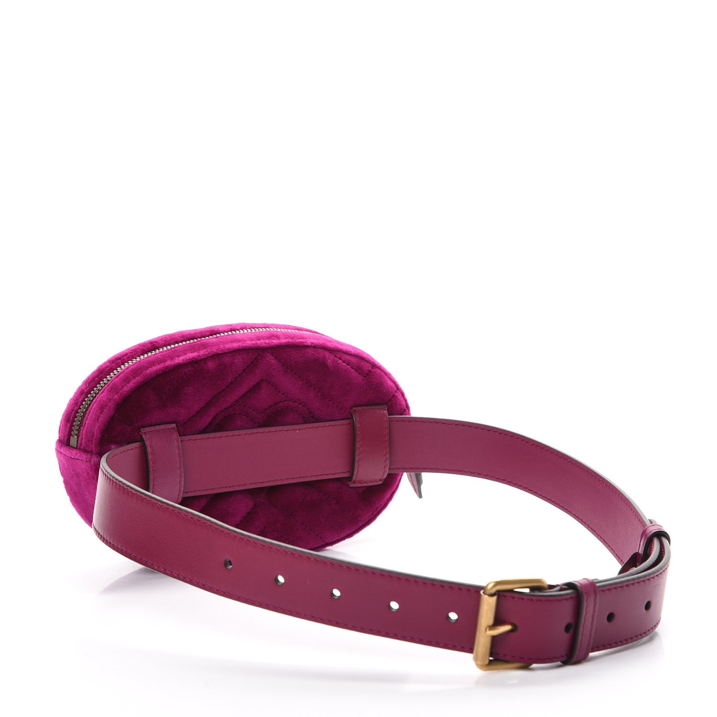 Velvet Matelasse GG Marmont Belt Bag 75 30 Fuchsia Violet Cyclamen