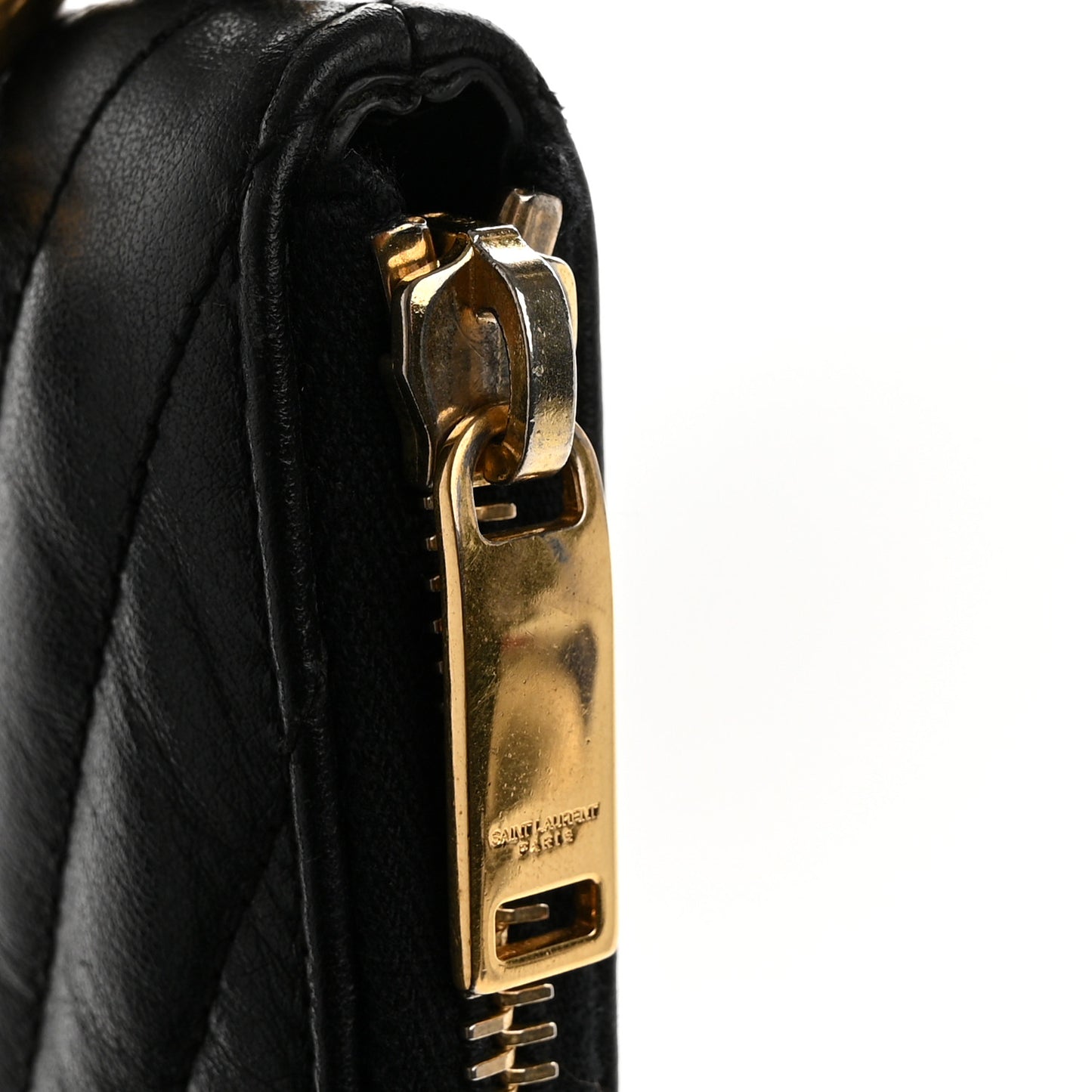 Calfskin Matelasse Chevron Monogram Document Holder Black