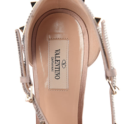Valentino Garavani Satin Crystal Rockstud Crisscross 70mm Sandals 41 Poudre 8 of 10