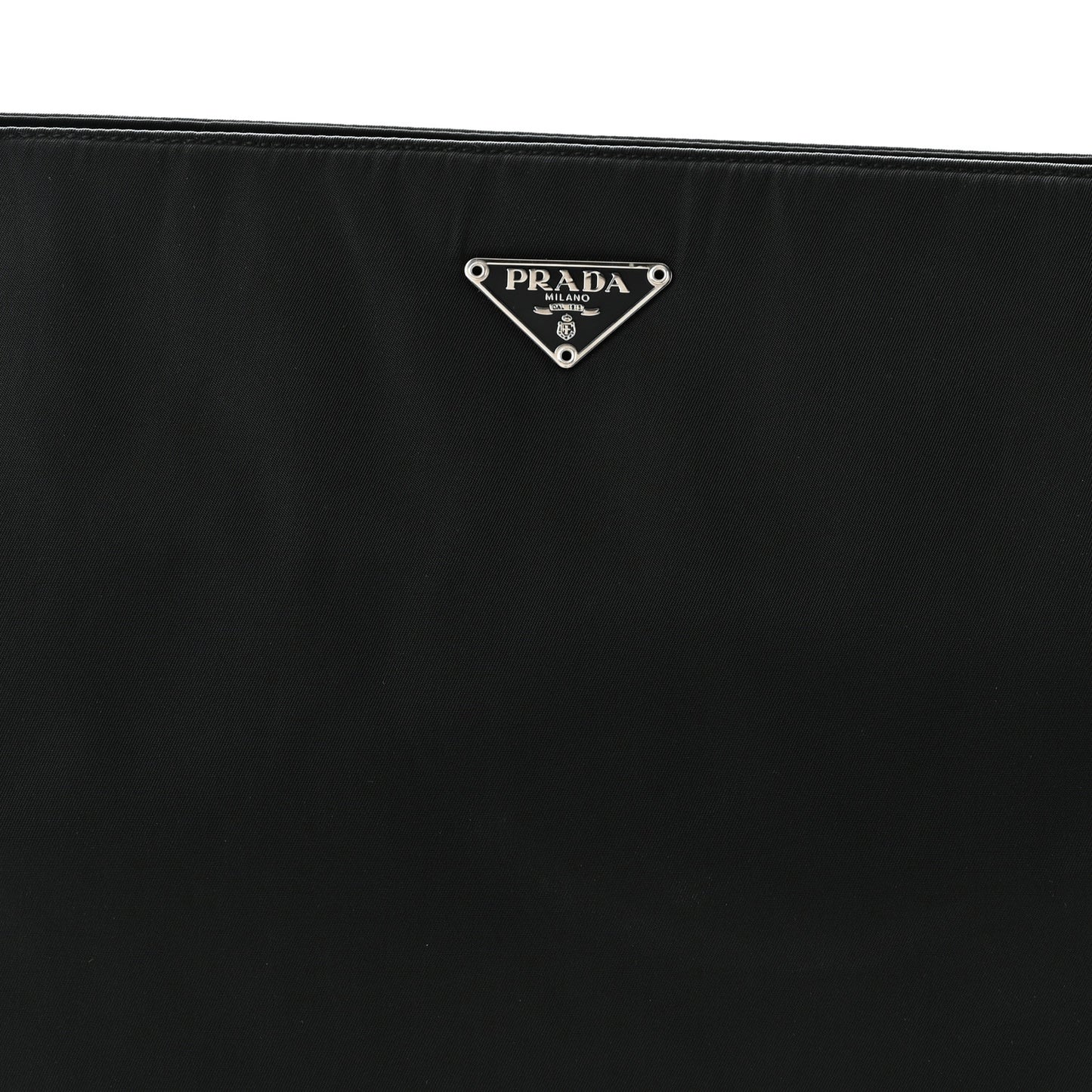 Tessuto Nylon Calfskin Shoulder Bag Black