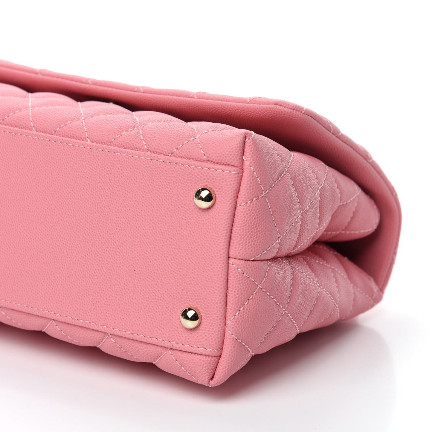 Caviar Quilted Small Coco Handle Flap Pink