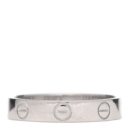 Cartier 18K White Gold 3.5mm LOVE Wedding Band Ring 52 6 3 of 4