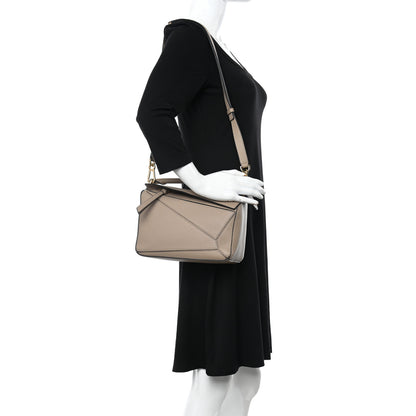 Loewe Grained Calfskin Small Puzzle Bag Sand 2 of 10
