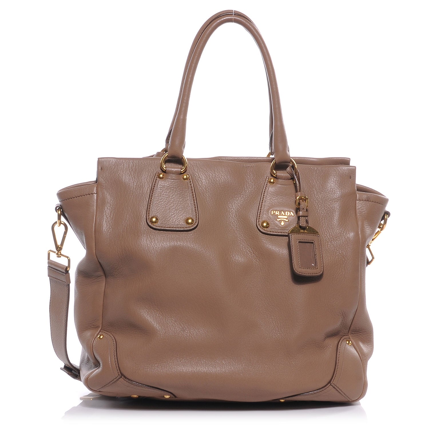 Prada Cervo Deerskin Tote Visone 1 of 8