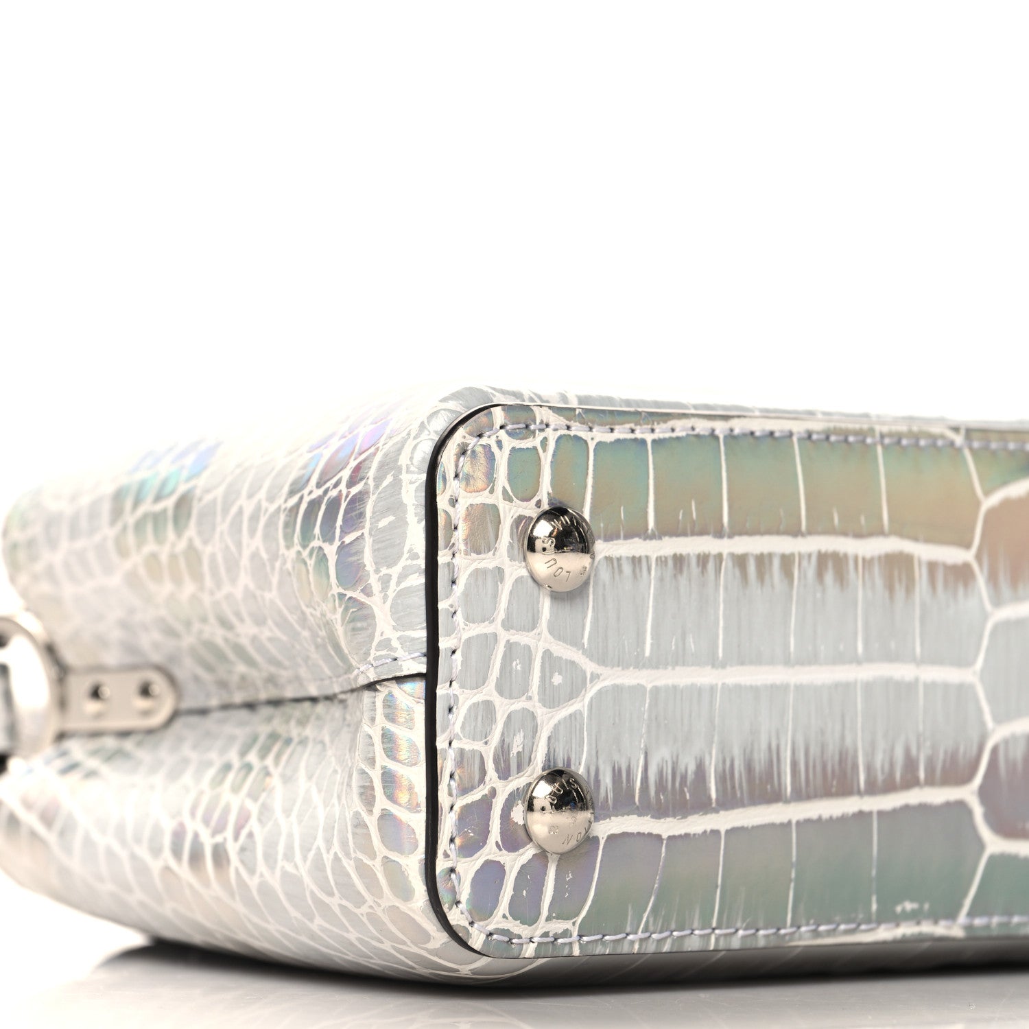 Louis Vuitton Alligator Mini Capucines Silver 8 of 9