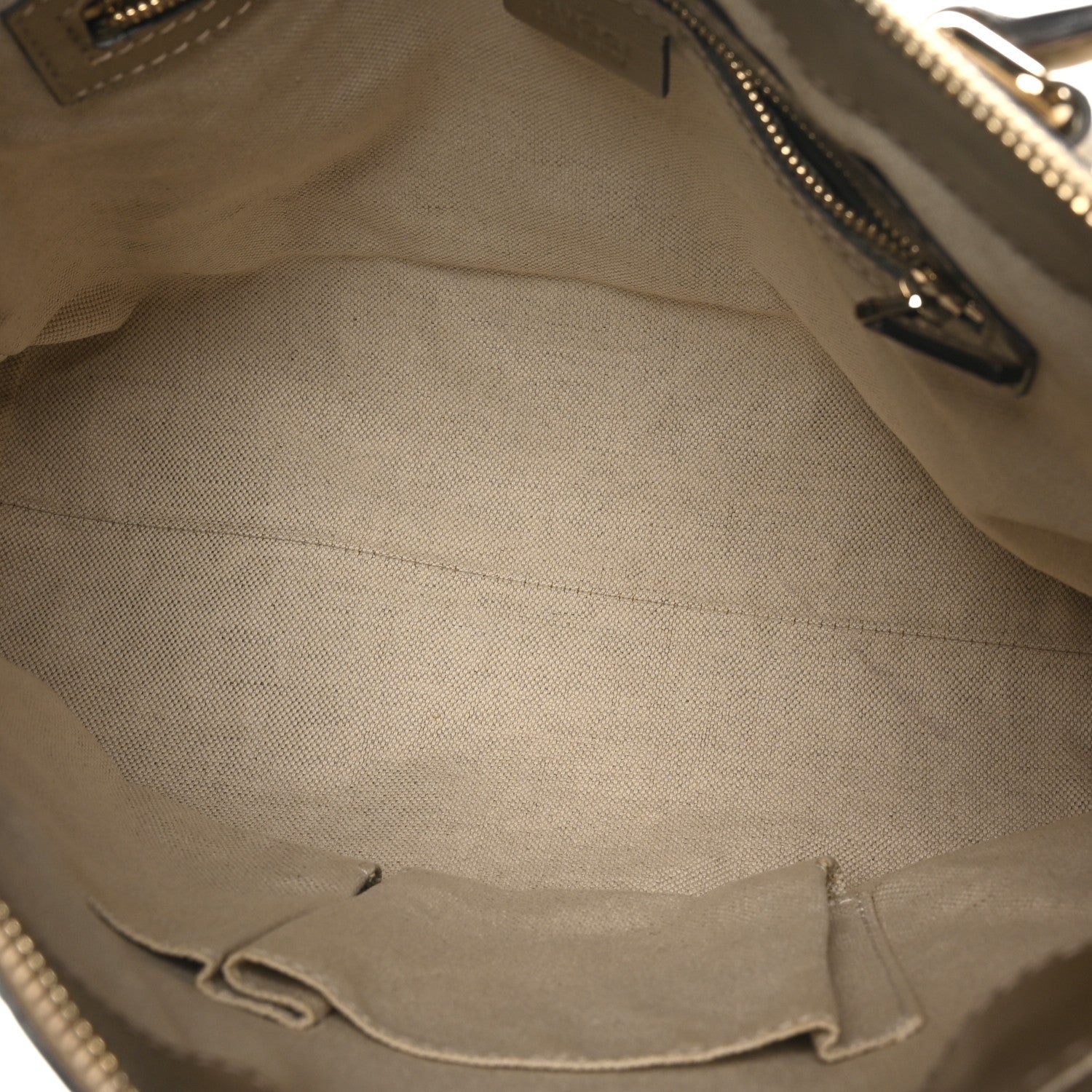 Gucci Metallic Guccissima Mayfair Top Handle Satchel  Golden Beige 5 of 10