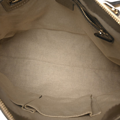 Gucci Metallic Guccissima Mayfair Top Handle Satchel  Golden Beige 5 of 10