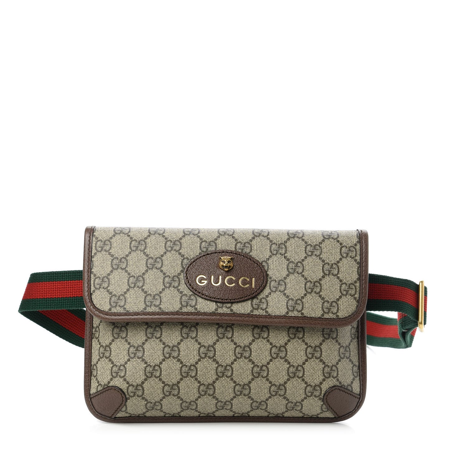 GG Supreme Monogram Neo Vintage Web Belt Bag Brown