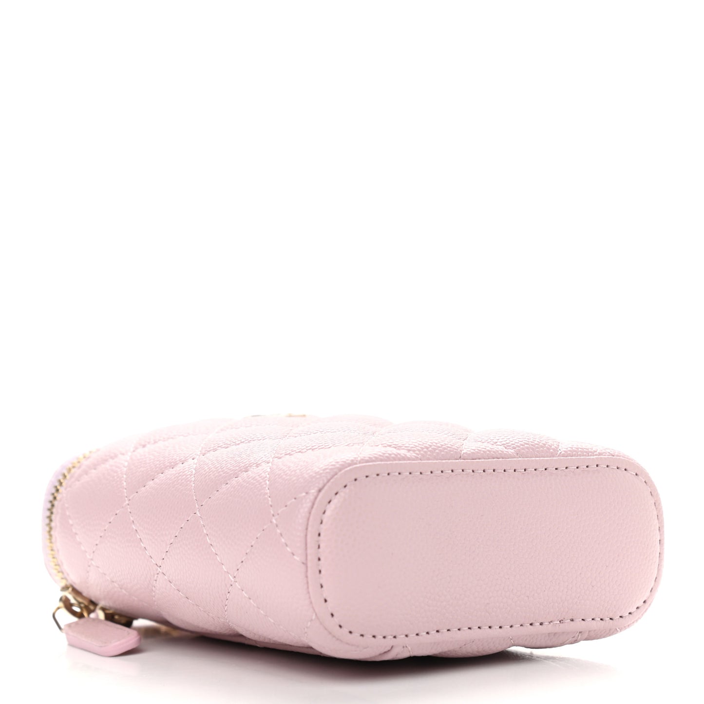 Caviar Quilted Small Vertical Coco Beauty Vanity Case With Chain Light Pink