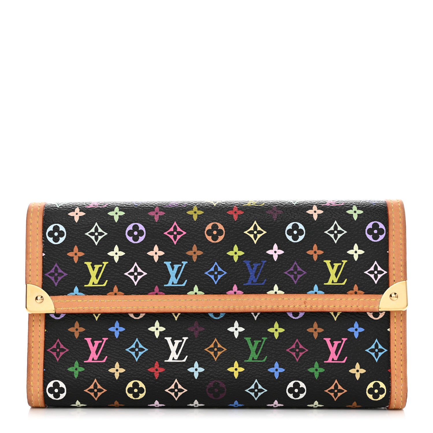 Louis Vuitton Monogram Multicolor Porte Tresor International Wallet Black 1 of 8