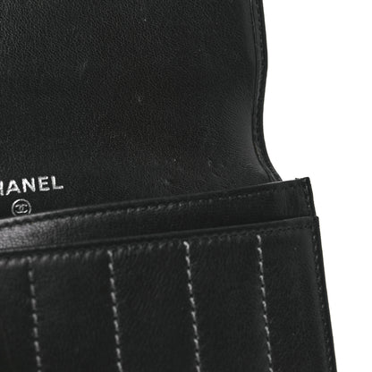 Chanel Lambskin Vertical Quilted Mademoiselle Compact Wallet Black 9 of 12