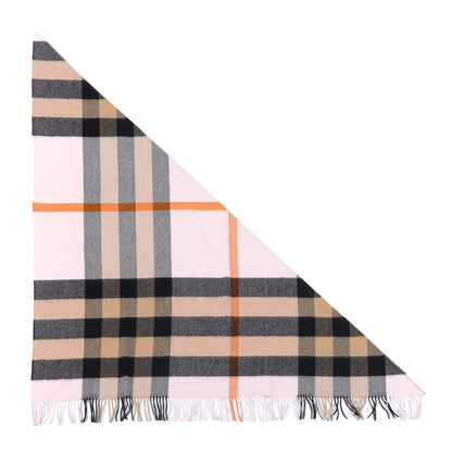 Burberry Cashmere Check Bandana Scarf Camel Ash Rose 2 of 3